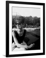 Actress Audrey Hepburn on the Set Film Paris "Paris When it Sizzles" 13 July 1962-null-Framed Photo