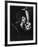 Actress Ava Gardner Smoking a Cigarette in a Scene from the Film "Mogambo"-Peter Stackpole-Framed Premium Photographic Print