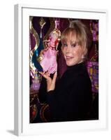 Actress Barbara Eden Holding Up Jeannie Doll-Dave Allocca-Framed Premium Photographic Print