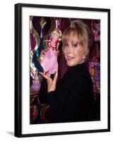 Actress Barbara Eden Holding Up Jeannie Doll-Dave Allocca-Framed Premium Photographic Print