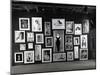 Actress Barbara Rush Posing in a Frame Cut-Out on a Wall Full of Paintings of Herself, 1960-Ralph Crane-Mounted Photographic Print