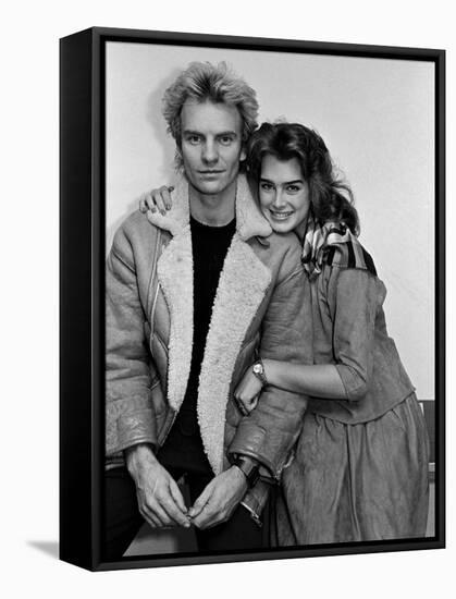 Actress Brooke Shields and Musician Sting-null-Framed Stretched Canvas