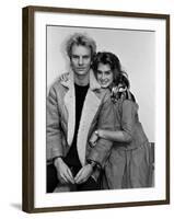 Actress Brooke Shields and Musician Sting-null-Framed Premium Photographic Print