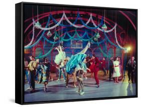 Actress Carol Lawrence Et Al in Dance Scene from Broadway Musical "West Side Story"-Hank Walker-Framed Stretched Canvas