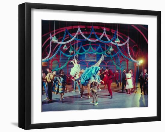 Actress Carol Lawrence Et Al in Dance Scene from Broadway Musical "West Side Story"-Hank Walker-Framed Premium Photographic Print