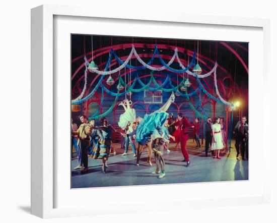 Actress Carol Lawrence Et Al in Dance Scene from Broadway Musical "West Side Story"-Hank Walker-Framed Photographic Print