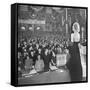 Actress Carole Lombard Performing to Help Sell War Bonds During Rally-Myron Davis-Framed Stretched Canvas