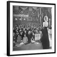 Actress Carole Lombard Performing to Help Sell War Bonds During Rally-Myron Davis-Framed Premium Photographic Print