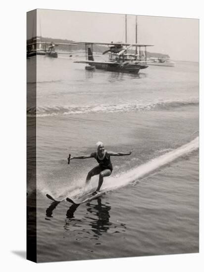 Actress Daniela Parola Waterskiing-null-Stretched Canvas