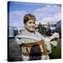 Actress Debbie Reynolds at Airport During Filming of "It Started with a Kiss"-Loomis Dean-Stretched Canvas