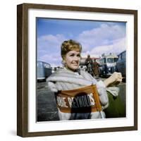 Actress Debbie Reynolds at Airport During Filming of "It Started with a Kiss"-Loomis Dean-Framed Premium Photographic Print