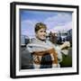 Actress Debbie Reynolds at Airport During Filming of "It Started with a Kiss"-Loomis Dean-Framed Premium Photographic Print