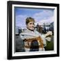 Actress Debbie Reynolds at Airport During Filming of "It Started with a Kiss"-Loomis Dean-Framed Premium Photographic Print