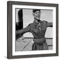 Actress Doris Day in Costume on the Set of "Calamity Jane"-Ed Clark-Framed Premium Photographic Print