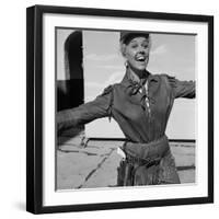 Actress Doris Day in Costume on the Set of "Calamity Jane"-Ed Clark-Framed Premium Photographic Print