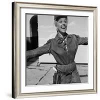 Actress Doris Day in Costume on the Set of "Calamity Jane"-Ed Clark-Framed Premium Photographic Print