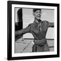 Actress Doris Day in Costume on the Set of "Calamity Jane"-Ed Clark-Framed Premium Photographic Print