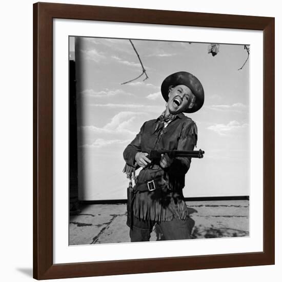 Actress Doris Day in Costume on the Set of "Calamity Jane"-Ed Clark-Framed Premium Photographic Print