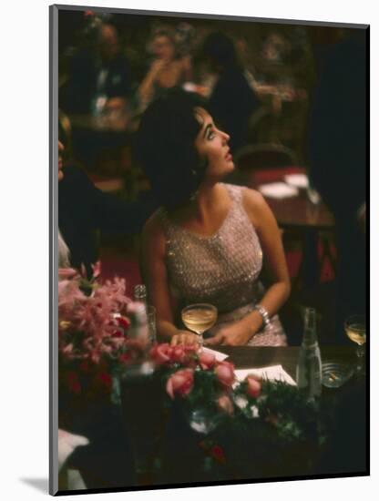 Actress Elizabeth Taylor in the Louis Sherry Bar, Metropolitan Opera Opening, New York, NY, 1959-Yale Joel-Mounted Photographic Print