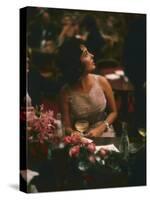 Actress Elizabeth Taylor in the Louis Sherry Bar, Metropolitan Opera Opening, New York, NY, 1959-Yale Joel-Stretched Canvas