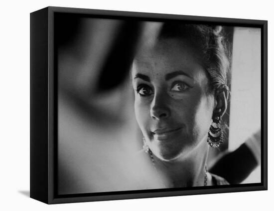 Actress Elizabeth Taylor on Location During Filming of Motion Picture "The Night of the Iguana"-Gjon Mili-Framed Stretched Canvas