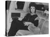 Actress Elizabeth Taylor Sitting in the Back of a Limo-David Mcgough-Stretched Canvas