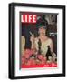 Actress Elizabeth Taylor with her Academy Award at an Oscar Party Following her Win, April 28, 1961-Allan Grant-Framed Photographic Print