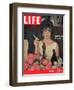 Actress Elizabeth Taylor with her Academy Award at an Oscar Party Following her Win, April 28, 1961-Allan Grant-Framed Premium Photographic Print