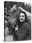 Actress Elizabeth Taylor with Saddle Horse After Her Smash Movie Debut in "National Velvet"-Peter Stackpole-Stretched Canvas