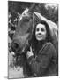 Actress Elizabeth Taylor with Saddle Horse After Her Smash Movie Debut in "National Velvet"-Peter Stackpole-Mounted Premium Photographic Print