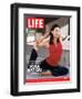 Actress Eva Longoria in One-legged Pigeon Yoga Pose, January 21, 2005-Andrew Southam-Framed Photographic Print