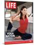 Actress Eva Longoria in One-legged Pigeon Yoga Pose, January 21, 2005-Andrew Southam-Mounted Photographic Print