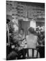 Actress Geraldine Page backstage of "Midsummer" surrounded by telegrams and flowers-Alfred Eisenstaedt-Mounted Premium Photographic Print