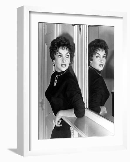 Actress Gina Lollobrigida October 31, 1955-null-Framed Photo