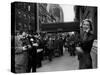 Actress Grace Kelly in Casual Pose with Armful of Roses Standing on Sidewalk During Shopping Trip-Lisa Larsen-Stretched Canvas