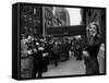 Actress Grace Kelly in Casual Pose with Armful of Roses Standing on Sidewalk During Shopping Trip-Lisa Larsen-Framed Stretched Canvas