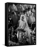 Actress Grace Kelly in Gorgeous Wedding Gown Praying During Her Wedding to Prince Rainier-Thomas D^ Mcavoy-Framed Stretched Canvas