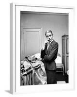 Actress Grace Kelly Packing Clothing Prior to Her Wedding to Prince Rainier-Lisa Larsen-Framed Premium Photographic Print