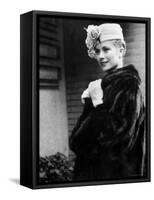 Actress Grace Kelly Posing Outside Her Apartment Building Before Leaving for Monaco-Lisa Larsen-Framed Stretched Canvas