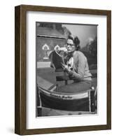 Actress Grace Kelly Studying Script for Her Role of Georgie in "The Country Girl" on movie set-Ed Clark-Framed Photographic Print