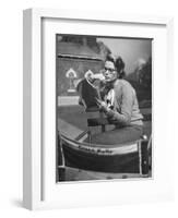 Actress Grace Kelly Studying Script for Her Role of Georgie in "The Country Girl" on movie set-Ed Clark-Framed Photographic Print