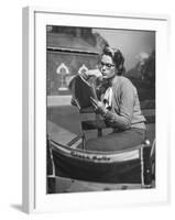 Actress Grace Kelly Studying Script for Her Role of Georgie in "The Country Girl" on movie set-Ed Clark-Framed Photographic Print