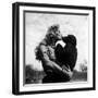 Actress Irish McCalla, Sheena Queen of the Jungle, Kissing Her Chimpanzee Co-star-Loomis Dean-Framed Premium Photographic Print