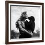 Actress Irish McCalla, Sheena Queen of the Jungle, Kissing Her Chimpanzee Co-star-Loomis Dean-Framed Premium Photographic Print