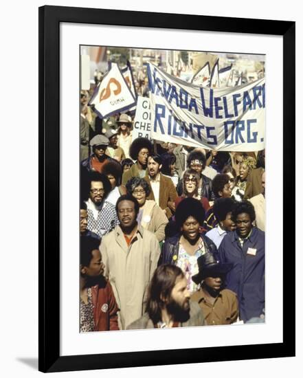 Actress Jane Fonda and Ralph Abernathy Joining Together for a Welfare Rights March-Bill Ray-Framed Premium Photographic Print