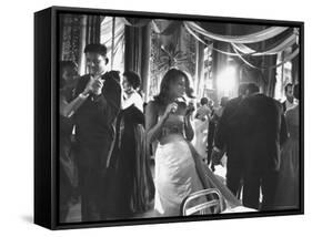 Actress Jane Fonda Dancing Amidst Others of the Nation's Elite at Society Gala Ball-Yale Joel-Framed Stretched Canvas