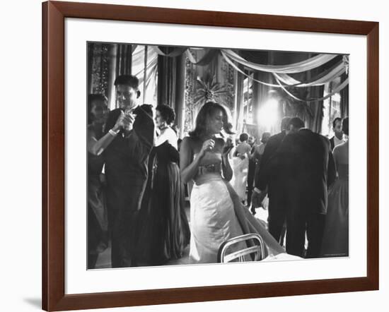 Actress Jane Fonda Dancing Amidst Others of the Nation's Elite at Society Gala Ball-Yale Joel-Framed Premium Photographic Print