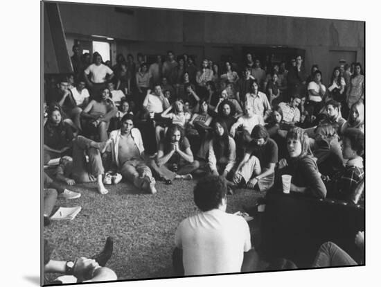 Actress Jane Fonda Discussing Vietnam War W. Whittier College Students-null-Mounted Premium Photographic Print