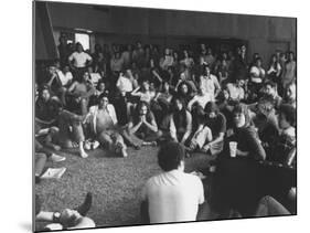 Actress Jane Fonda Discussing Vietnam War W. Whittier College Students-null-Mounted Premium Photographic Print