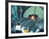 Actress Jane Fonda trapped in Machine which kills during scene from Roger Vadim's "Barbarella"-Carlo Bavagnoli-Framed Premium Photographic Print